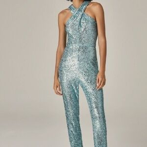 Naeem Khan Sequined Halter Jumpsuit